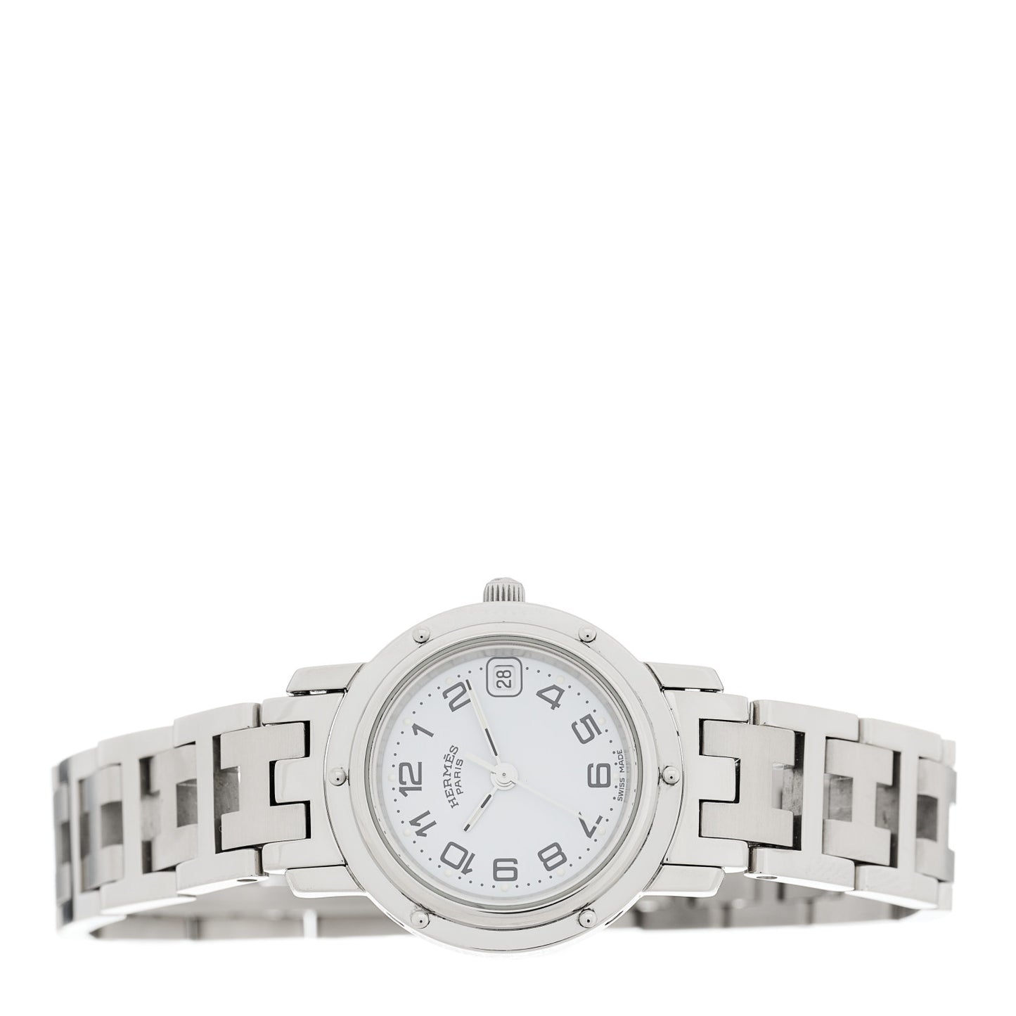 Stainless Steel 24mm Clipper Quartz Watch White