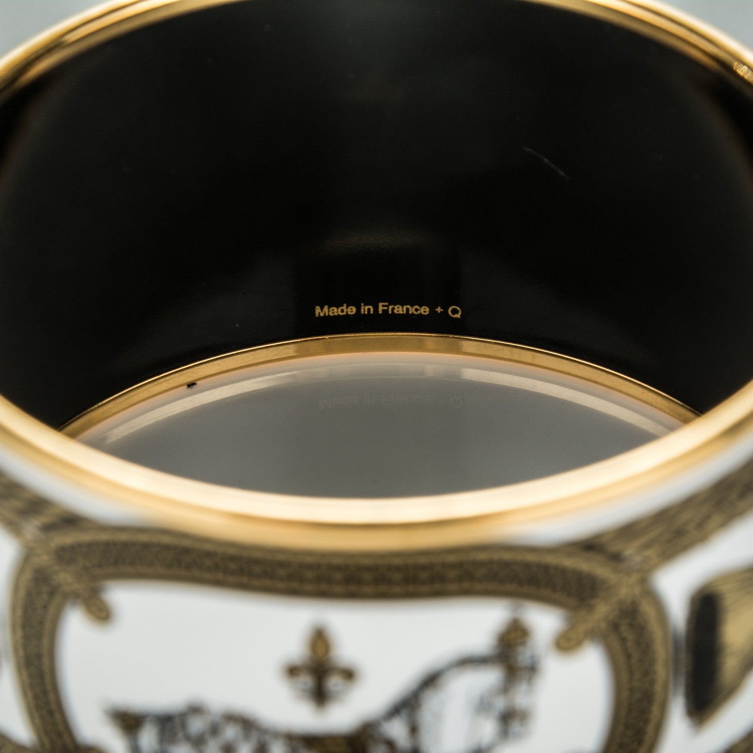 Hermes Enamel Printed Grand Apparat Extra Wide Bracelet 62 White 5 of 5