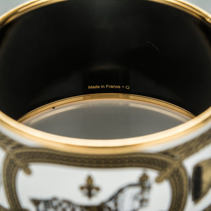 Hermes Enamel Printed Grand Apparat Extra Wide Bracelet 62 White 5 of 5