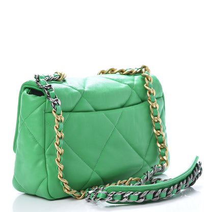 Chanel Lambskin Quilted Medium 19 Flap Green 2 of 11