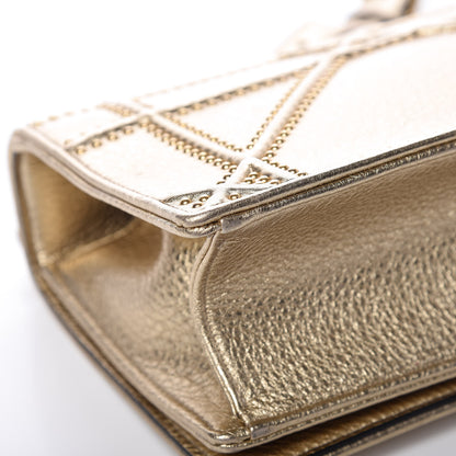 Christian Dior Metallic Calfskin Studded Small Diorama Flap Bag Gold 10 of 12