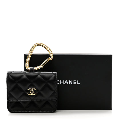 Chanel Lambskin Quilted CC Hook Card Holder Black 8 of 8