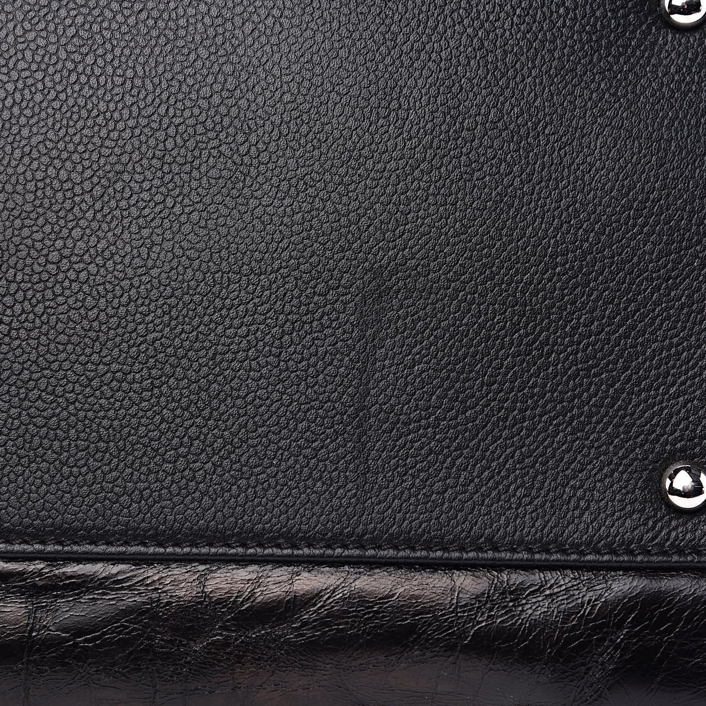 Glazed Calfskin Large Deauville Tote Black