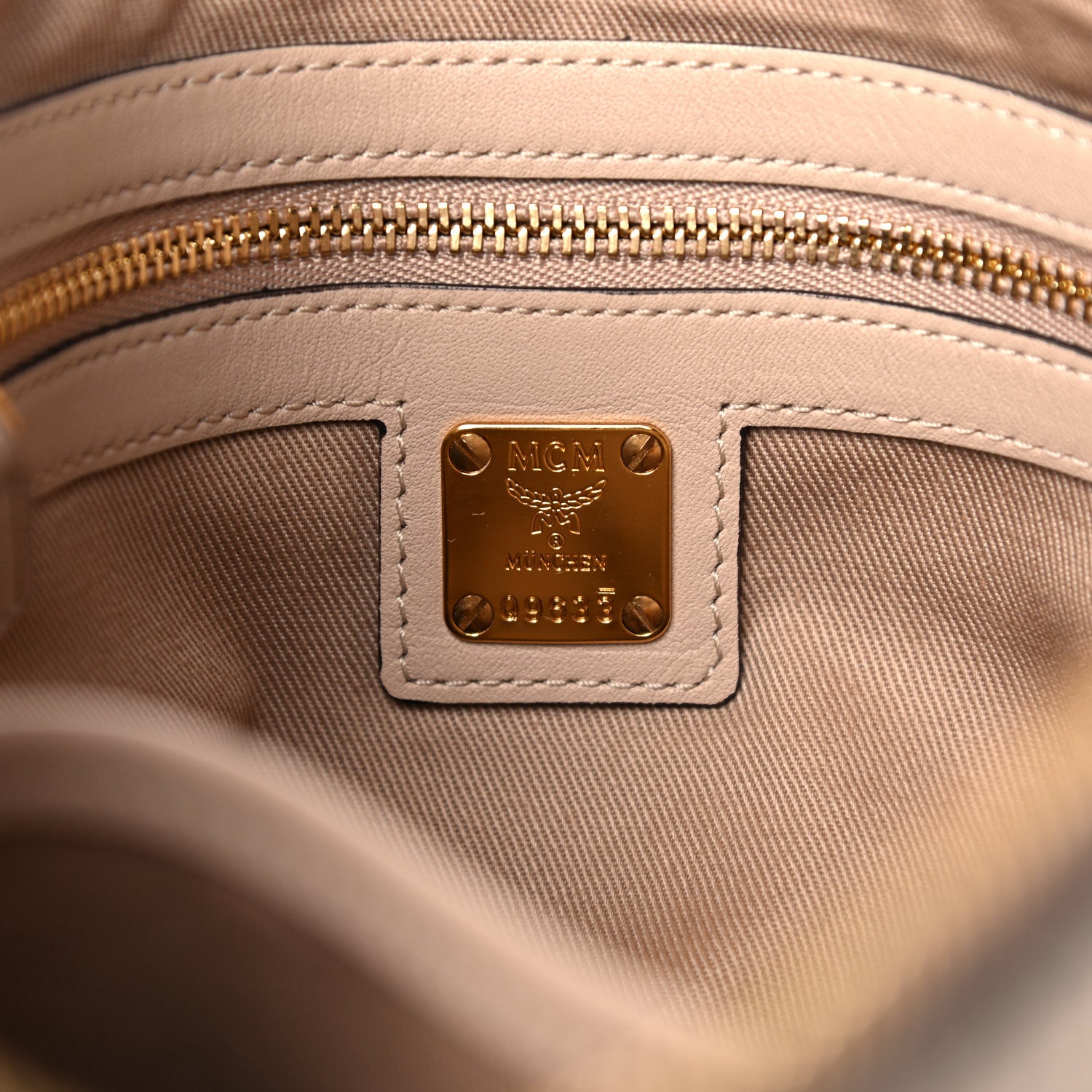 MCM Metallic Visetos Medium Punk Rabbit Crossbody Pouch Beige 7 of 12