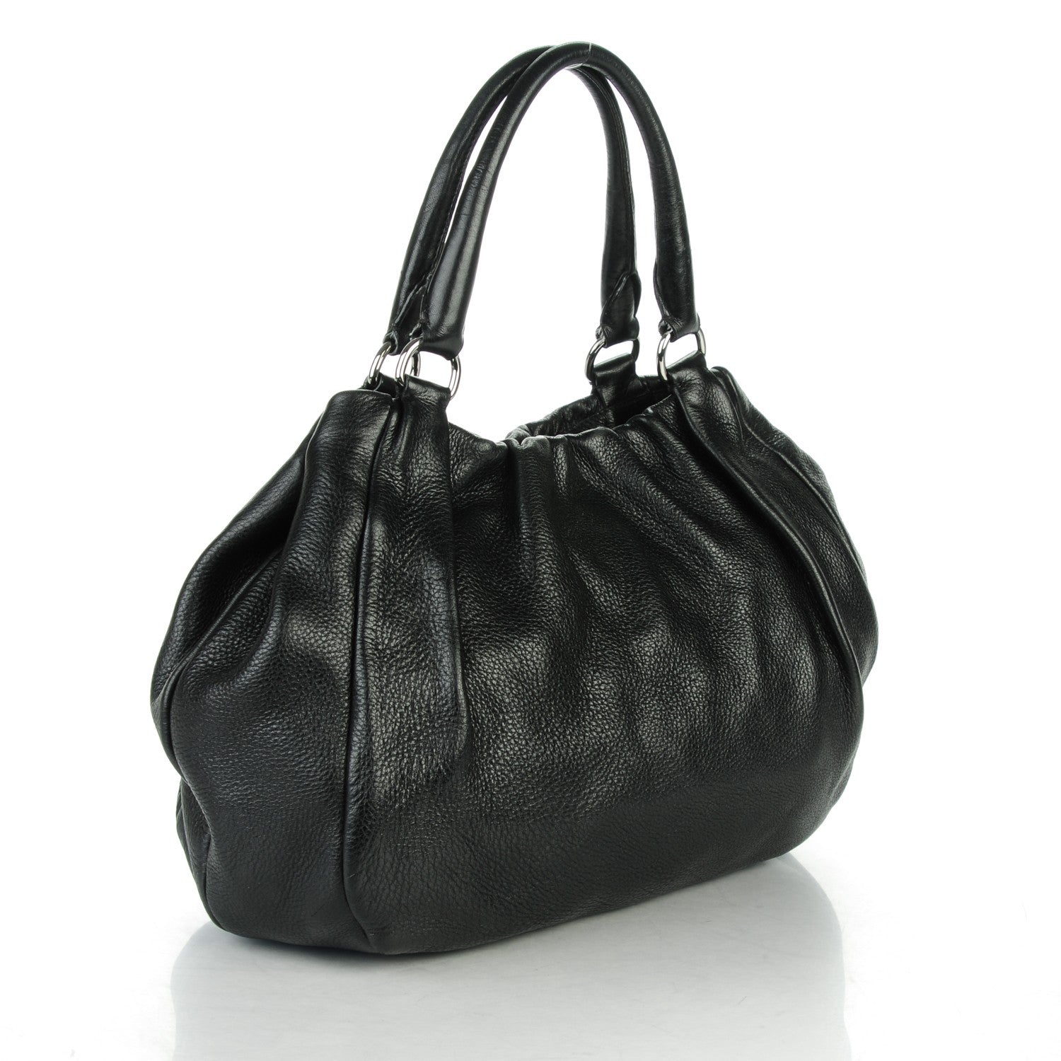 Prada Deerskin Shoulder Bag Black 3 of 8