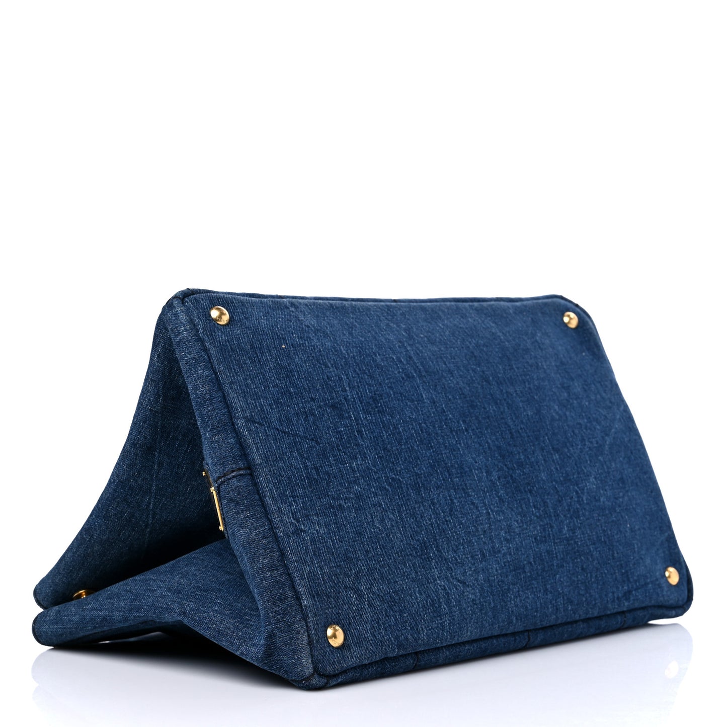 Denim Logo Tote Bleu