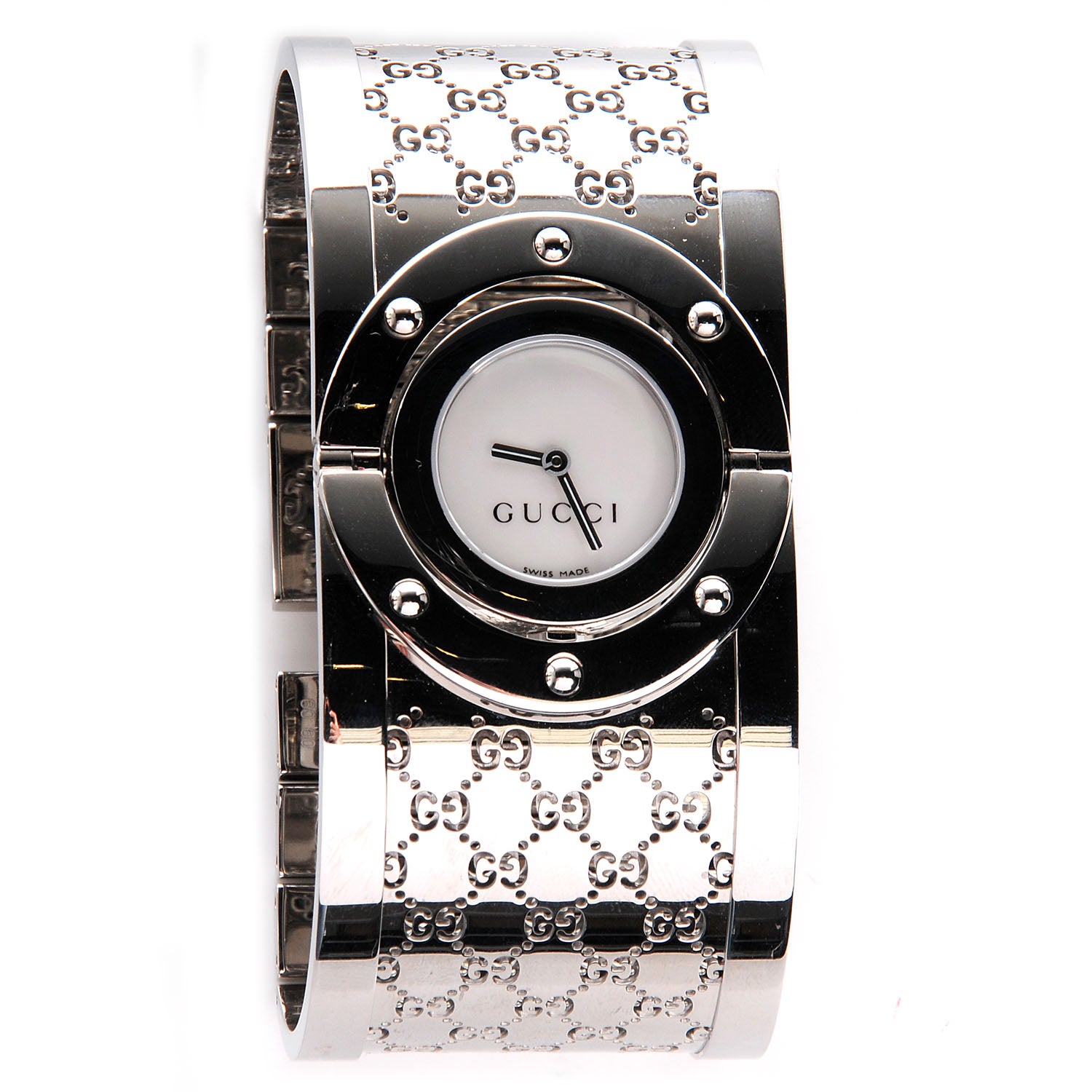 Gucci Stainless Steel Mother of Pearl 33mm Twirl Quartz Watch 1 of 9