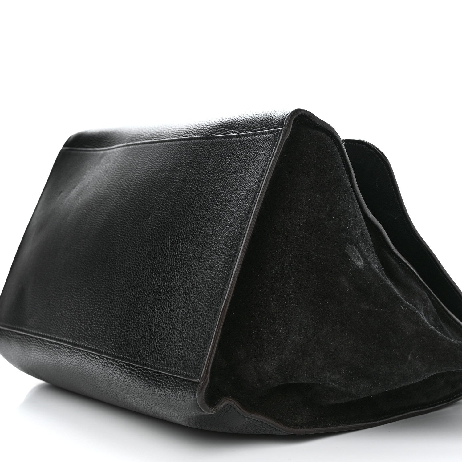 Celine Drummed Calfskin Suede Large Trapeze Black 9 of 12