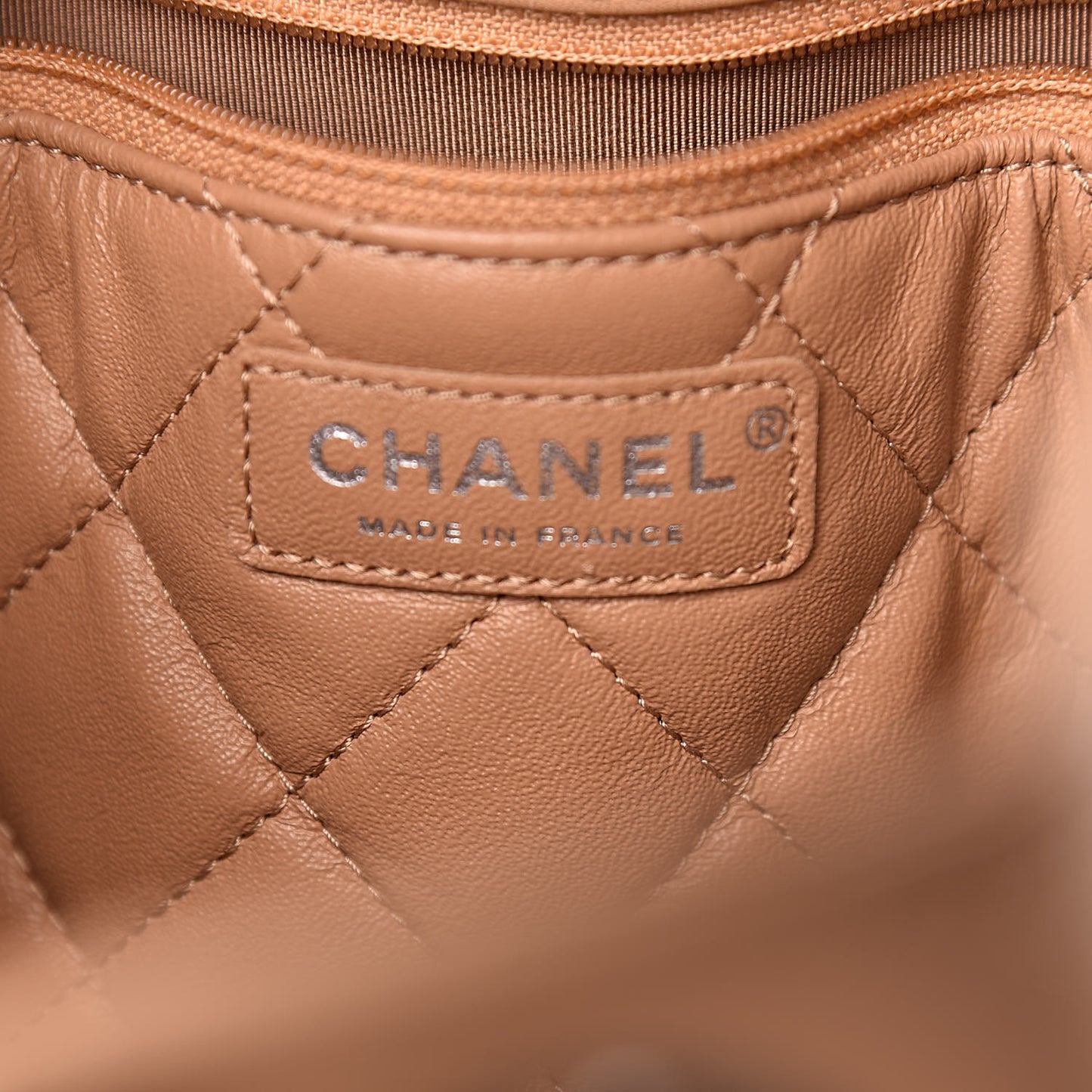 Calfskin Stitched Medium Urban Luxury Drawstring Backpack Beige