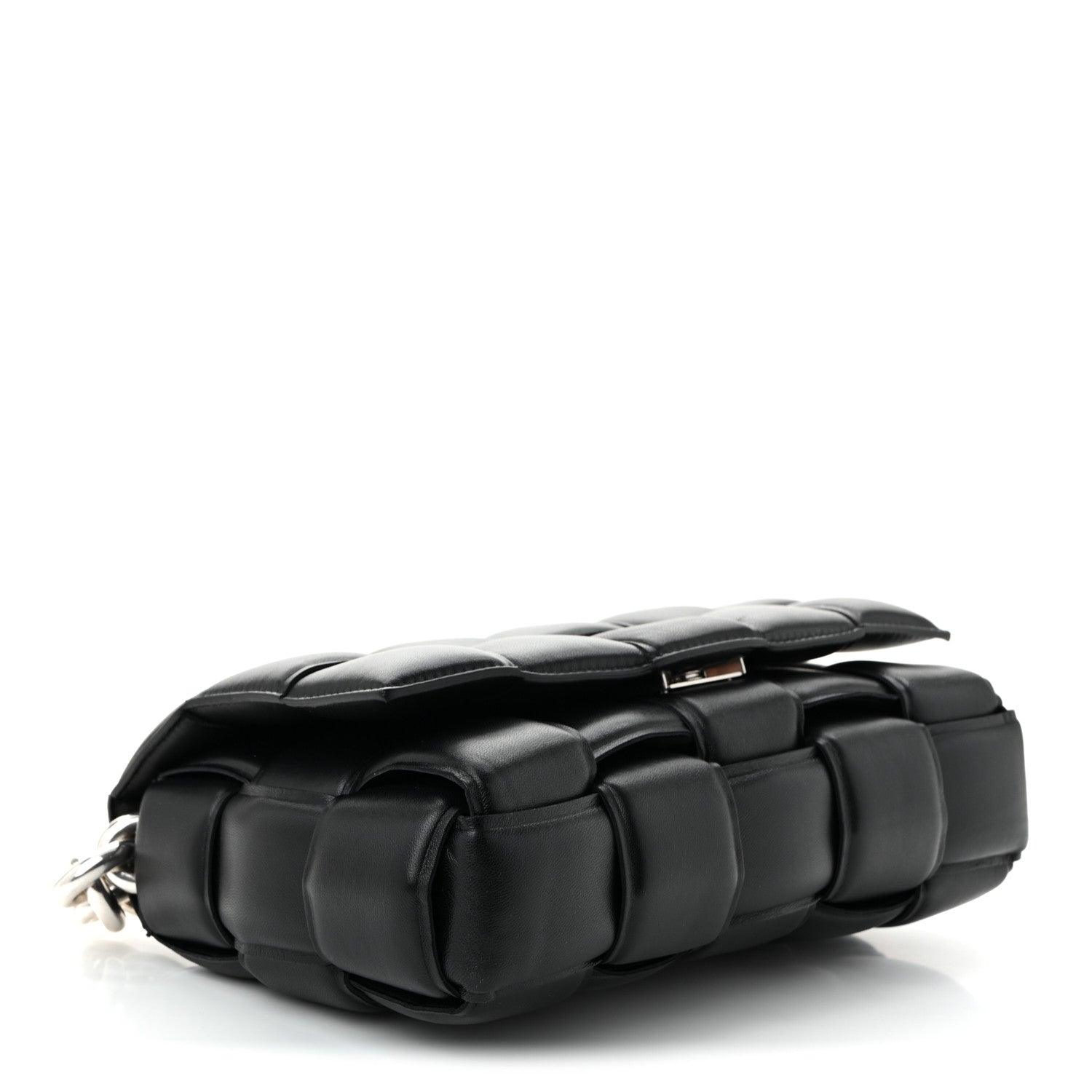 Bottega Veneta Lambskin Maxi Intreccio Padded Chain Cassette Crossbody Bag Black 4 of 10