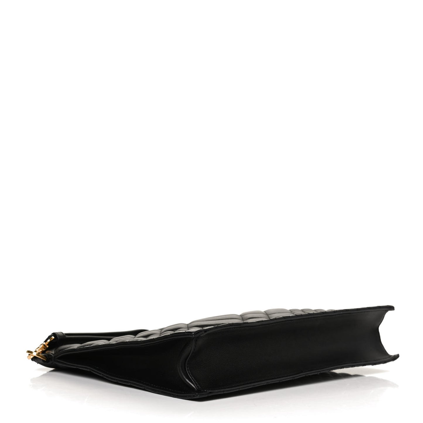 Calfskin Quilted Large Tribute Icon Crossbody Pouch Black