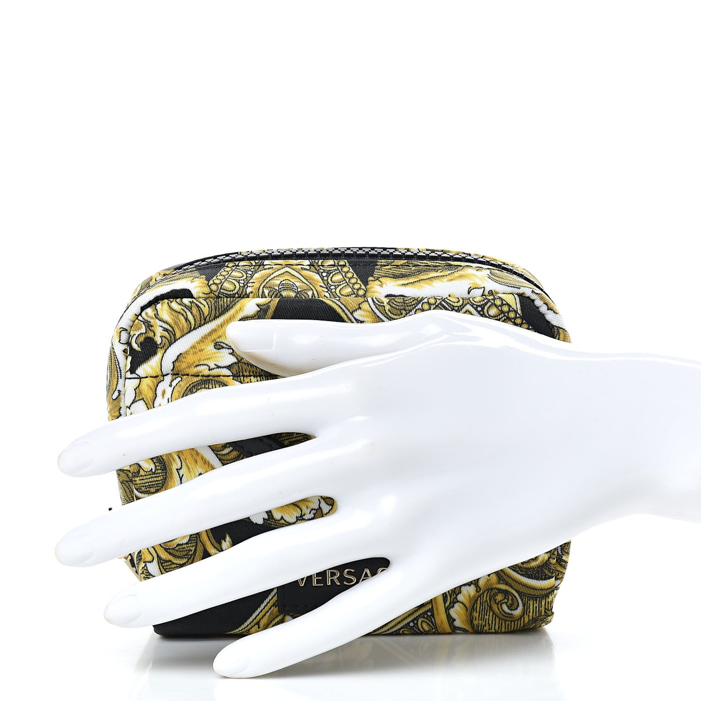 Nylon Barocco Print Zip Pouch Black