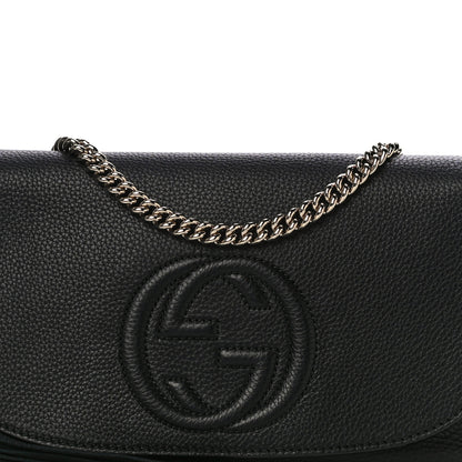 Gucci Pebbled Calfskin Medium Soho Flap Crossbody Black 9 of 12