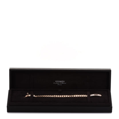 Hermes 18K Rose Gold Diamond PM Kelly Gourmette Bracelet SH 5 of 5