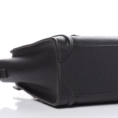 Celine Drummed Calfskin Nano Luggage Black 9 of 11