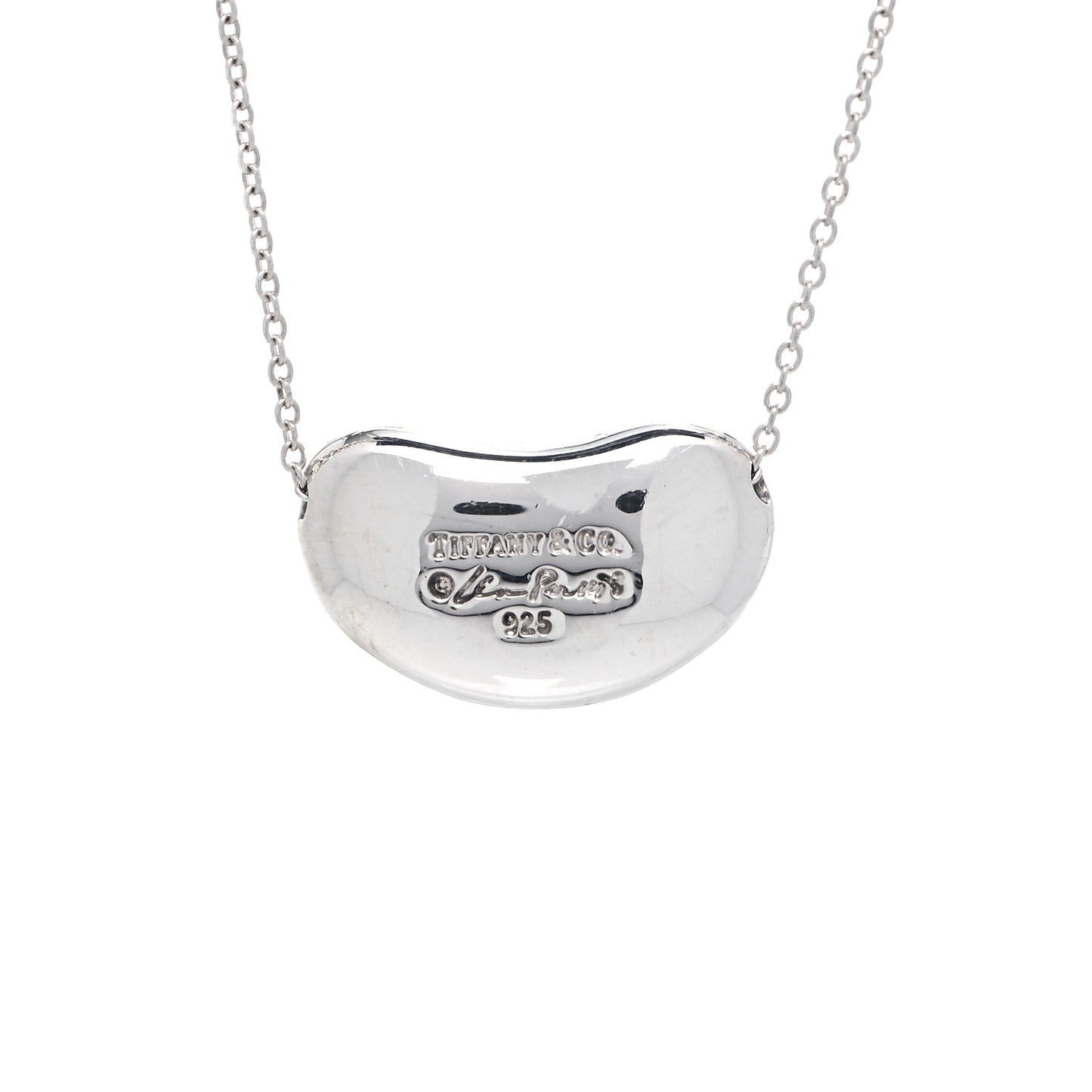 Sterling Silver 20mm Elsa Peretti Bean Pendant Necklace
