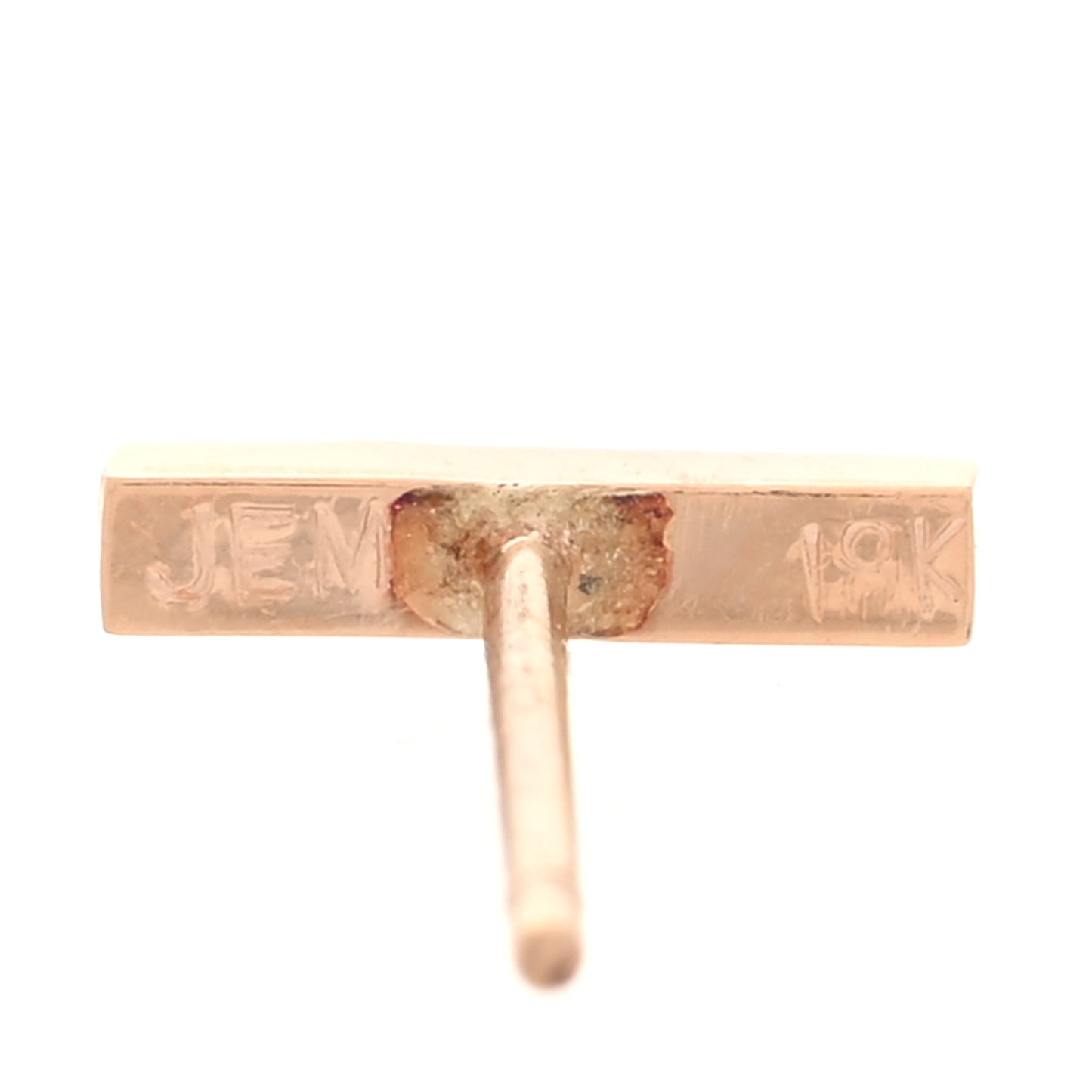 18K Rose Gold Black Diamond Bar Stud Earrings