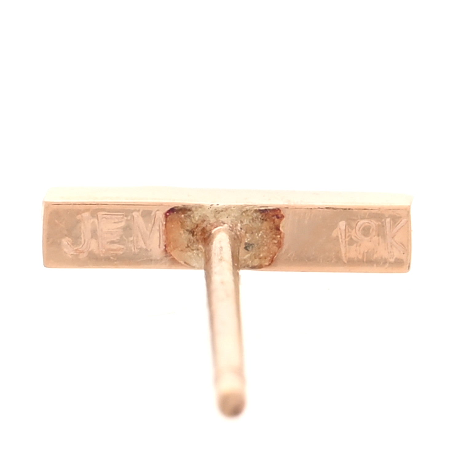 Jennifer Meyer 18K Rose Gold Black Diamond Bar Stud Earrings 4 of 4