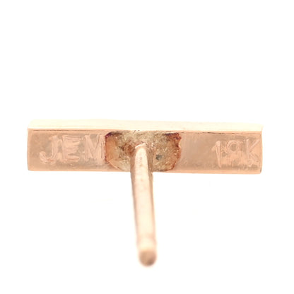 Jennifer Meyer 18K Rose Gold Black Diamond Bar Stud Earrings 4 of 4