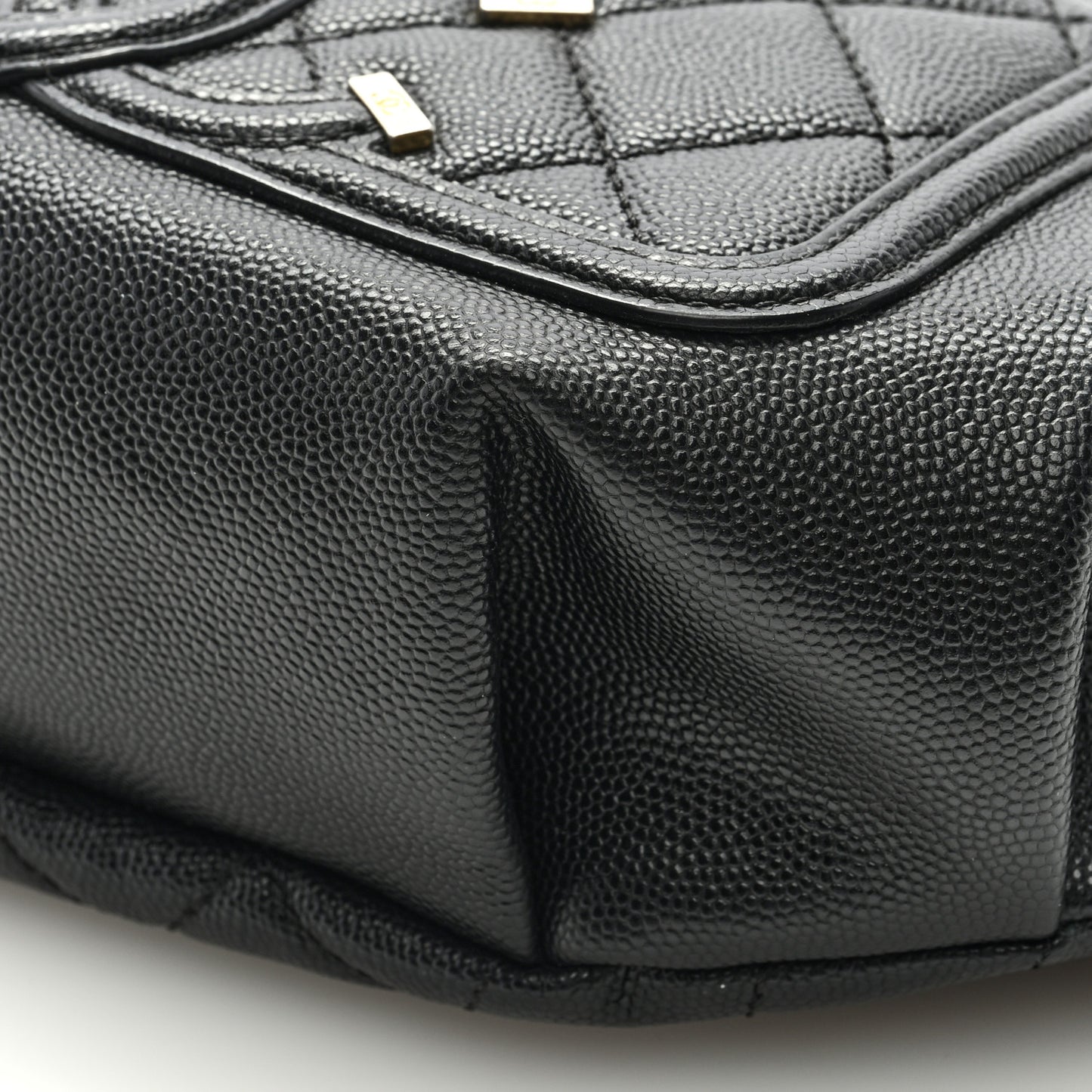 Caviar Quilted Filigree Waist Bag Black