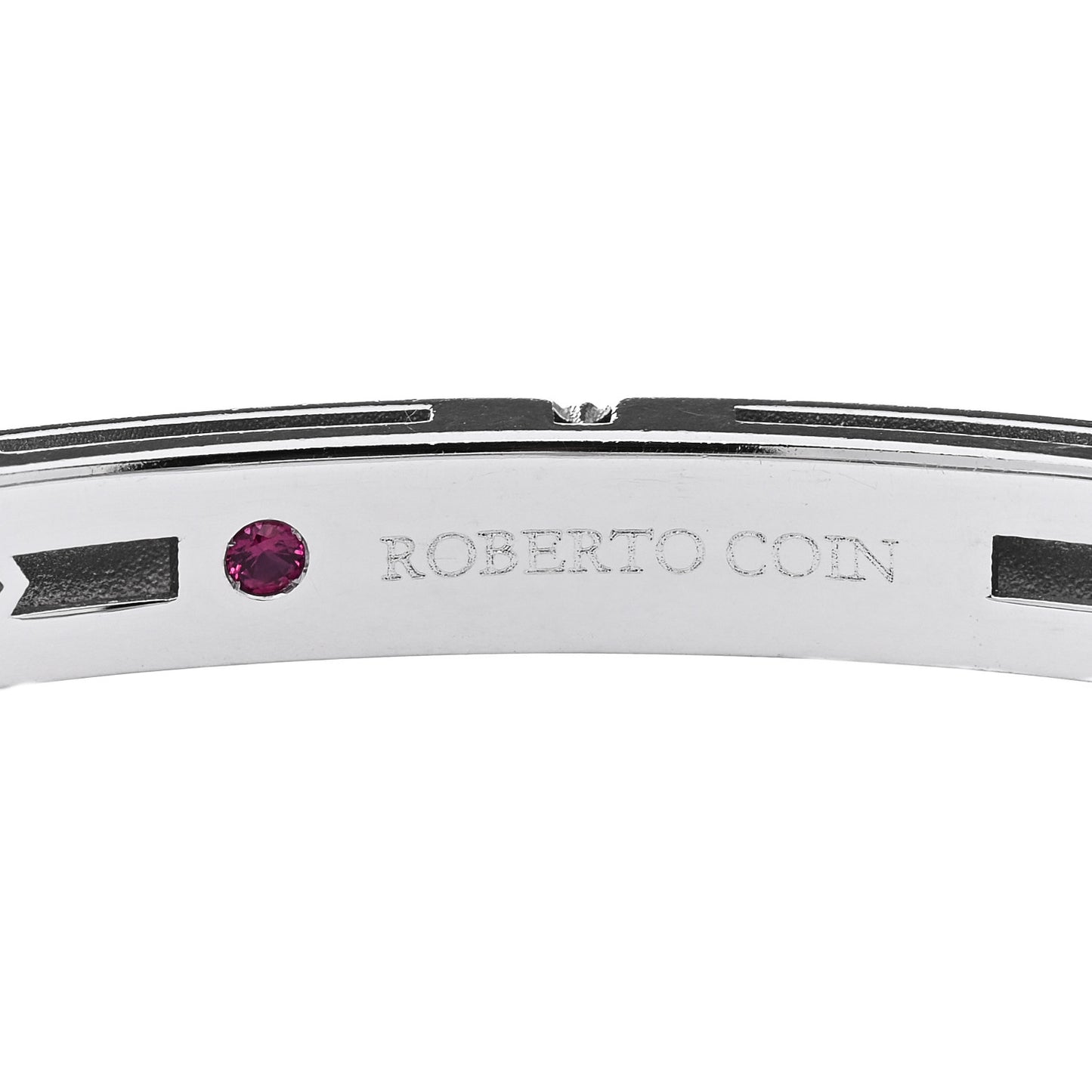 18K White Gold Narrow Love in Verona Bangle Bracelet