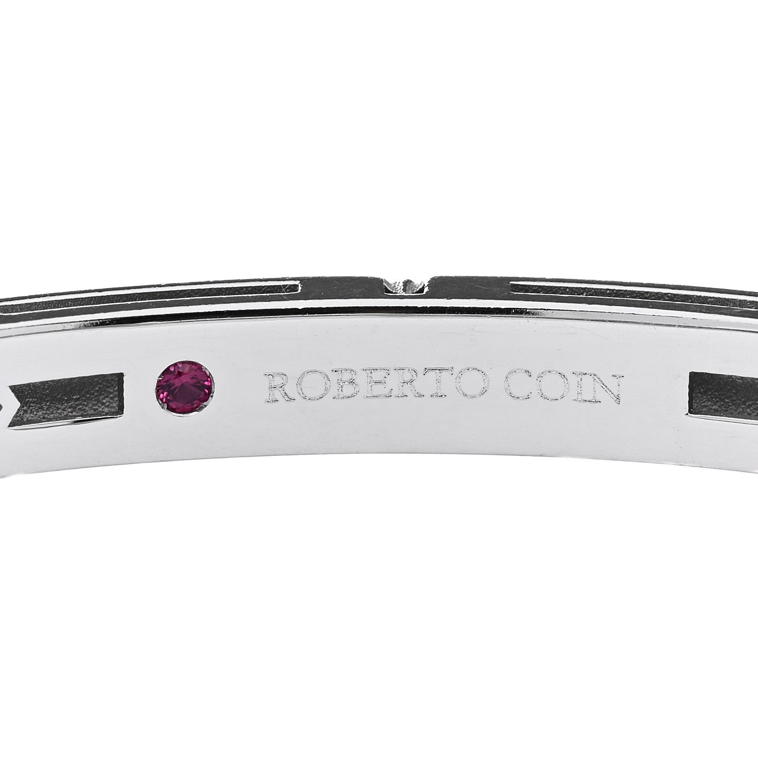 Roberto Coin 18K White Gold Narrow Love in Verona Bangle Bracelet 3 of 3