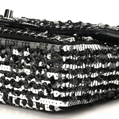 Chanel Sequin Lambskin Small Flap Black Silver 9 of 10