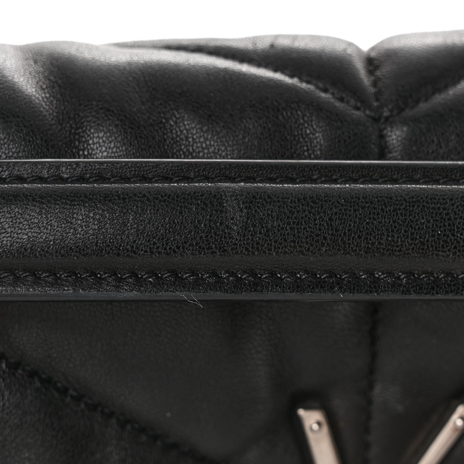 Saint Laurent Lambskin Quilted Medium Loulou Puffer Monogram Chain Satchel Black 10 of 10