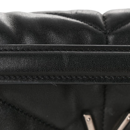 Saint Laurent Lambskin Quilted Medium Loulou Puffer Monogram Chain Satchel Black 10 of 10