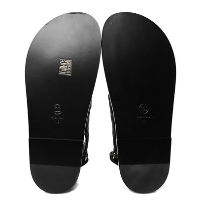 Chanel Grained Calfskin Velcro Dad Sandals 39 Black 6 of 10