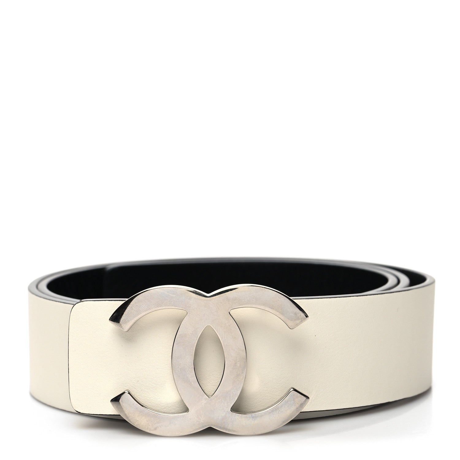 Chanel Patent Calfskin CC Reversible Belt 90/36 White Black 1 of 7