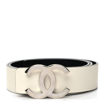 Chanel Patent Calfskin CC Reversible Belt 90/36 White Black 1 of 7