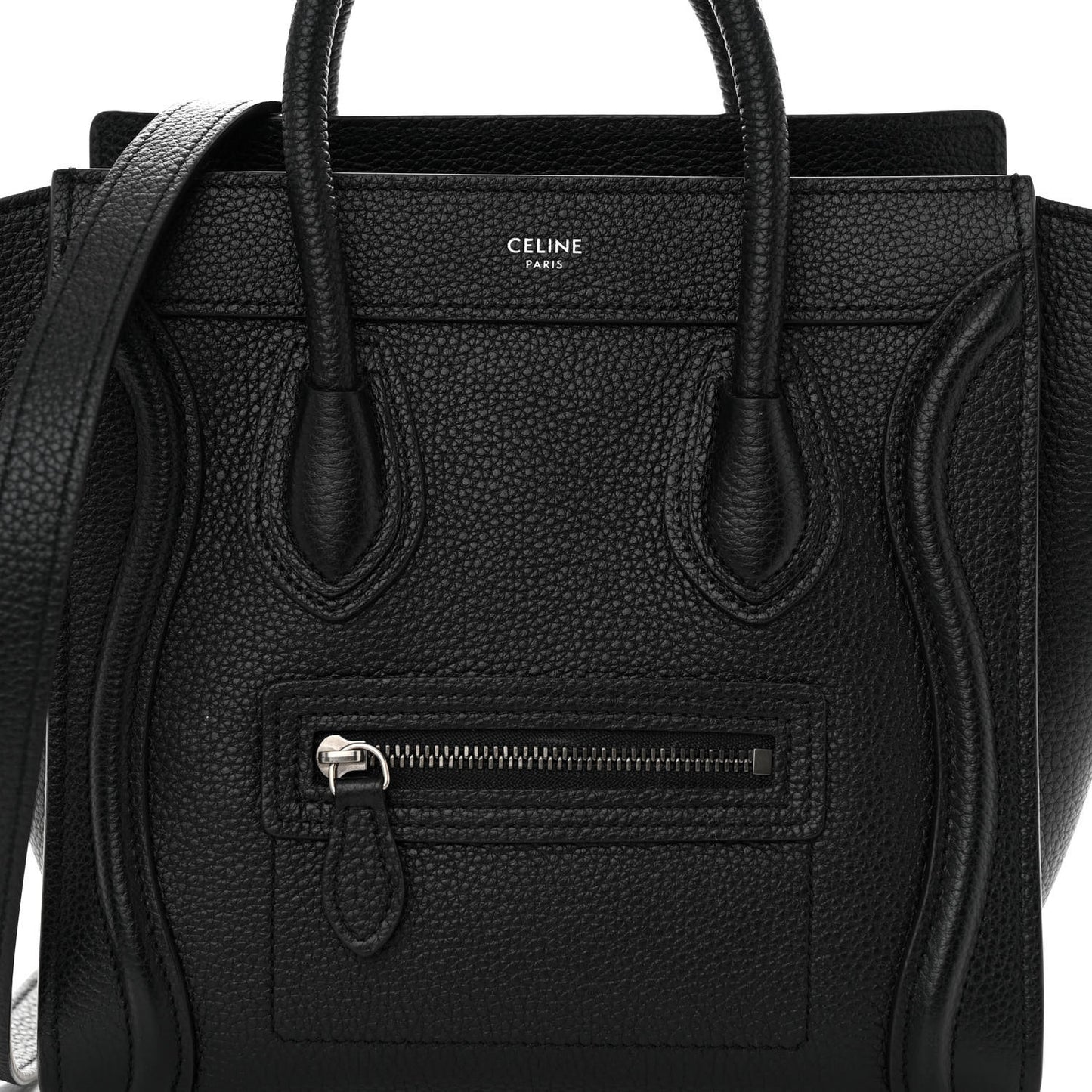 Drummed Calfskin Nano Luggage Black