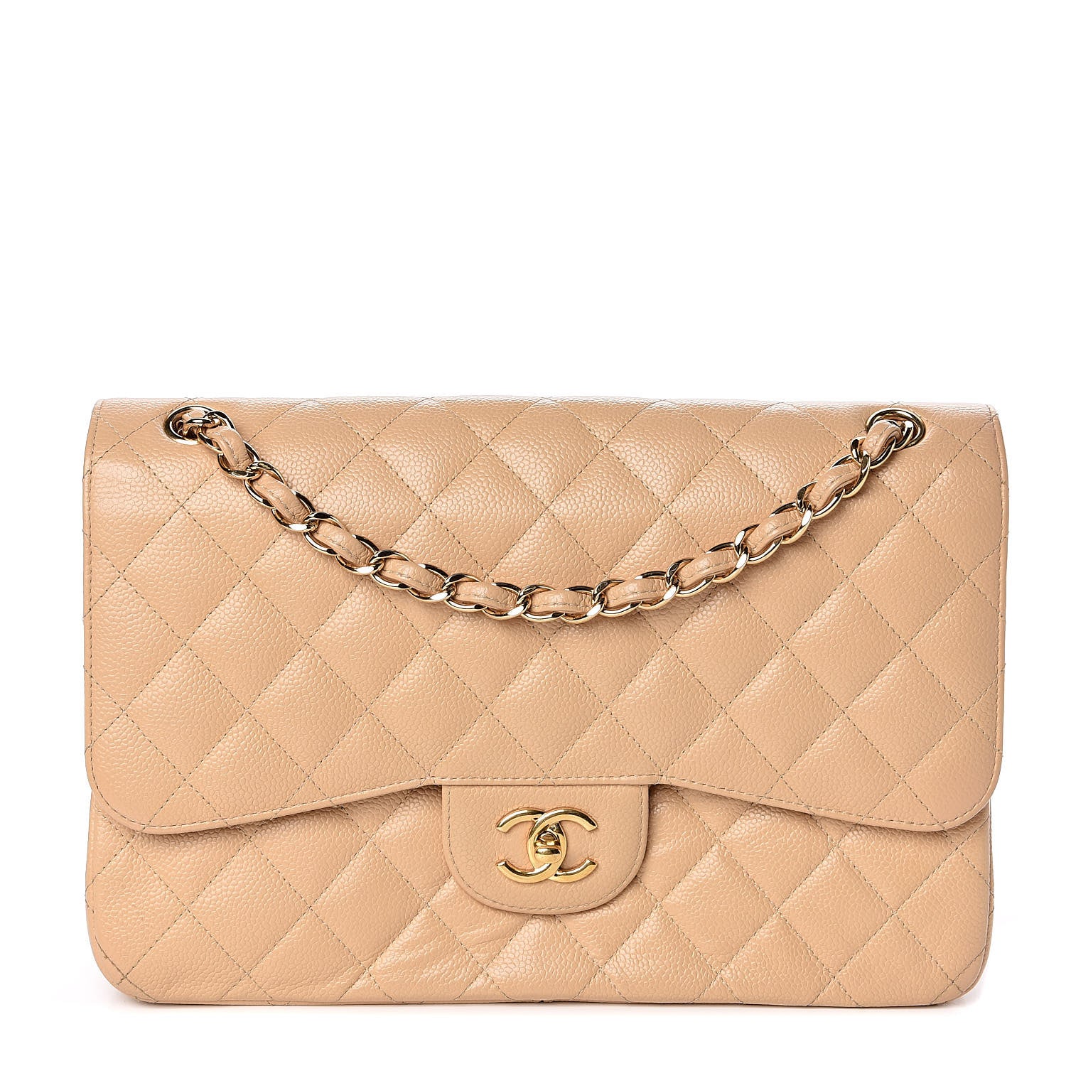 Chanel Caviar Quilted Jumbo Double Flap Beige Clair 1 of 10
