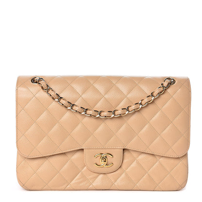 Chanel Caviar Quilted Jumbo Double Flap Beige Clair 1 of 10