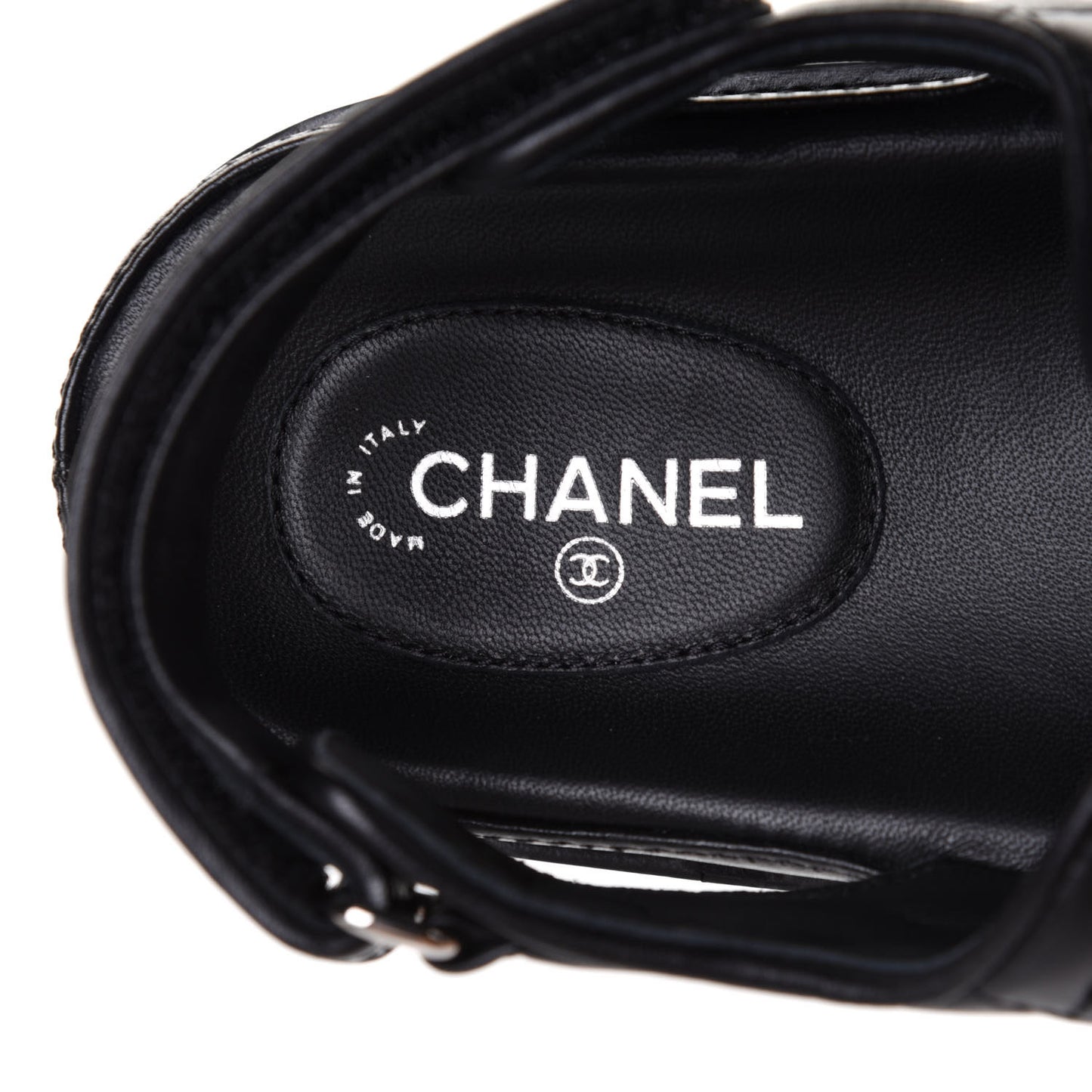 Lambskin Quilted Velcro Dad Sandals 39 So Black