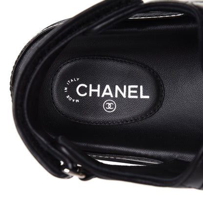 Chanel Lambskin Quilted Velcro Dad Sandals 39 So Black 8 of 10