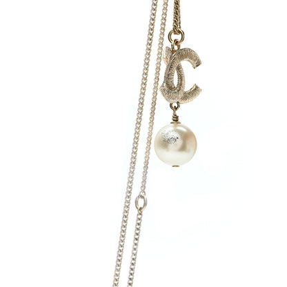 Chanel Pearl CC Pendant Necklace Gold 7 of 9