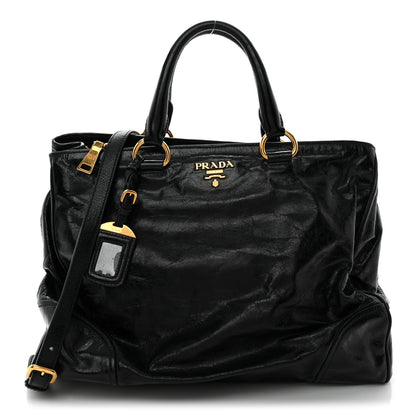 Prada Vitello Shine Shopping Satchel Black 1 of 11
