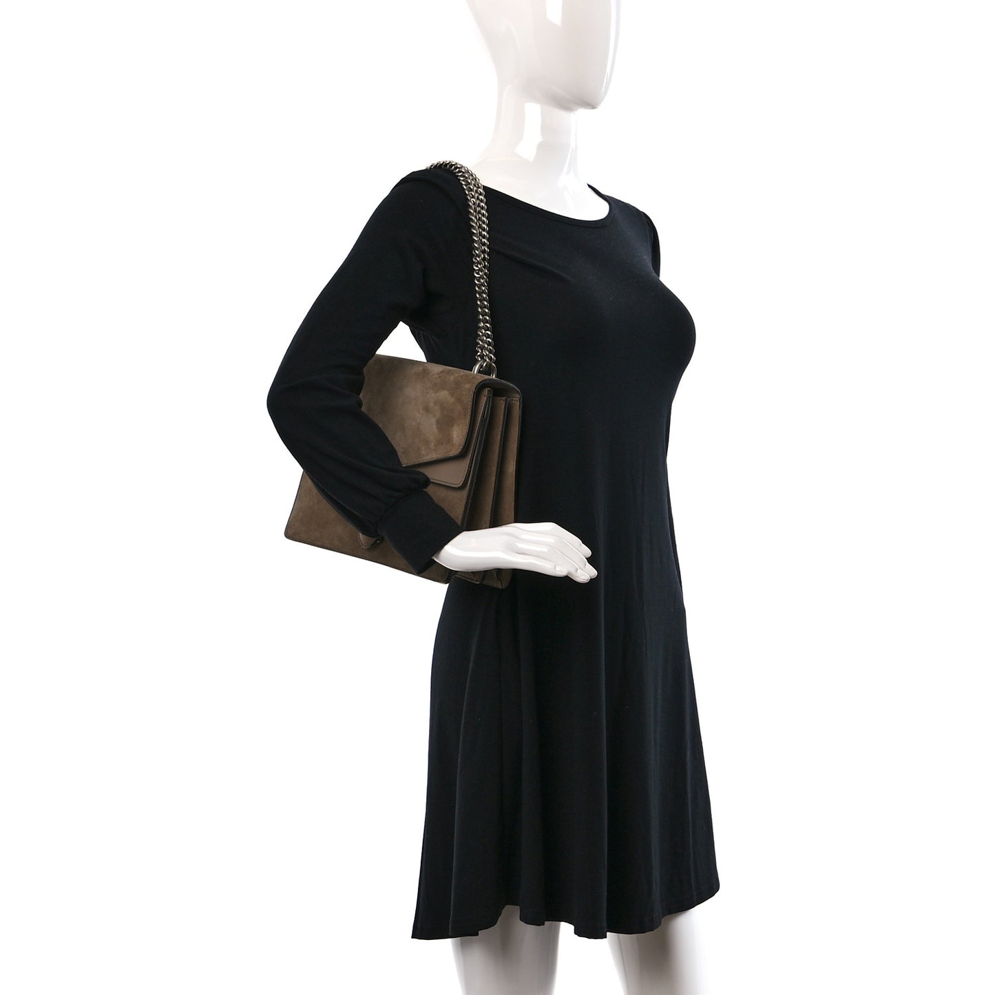 Suede Medium Dionysus Shoulder Bag Taupe