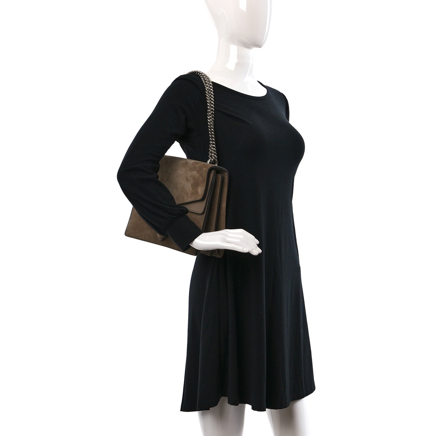 Gucci Suede Medium Dionysus Shoulder Bag Taupe 2 of 13