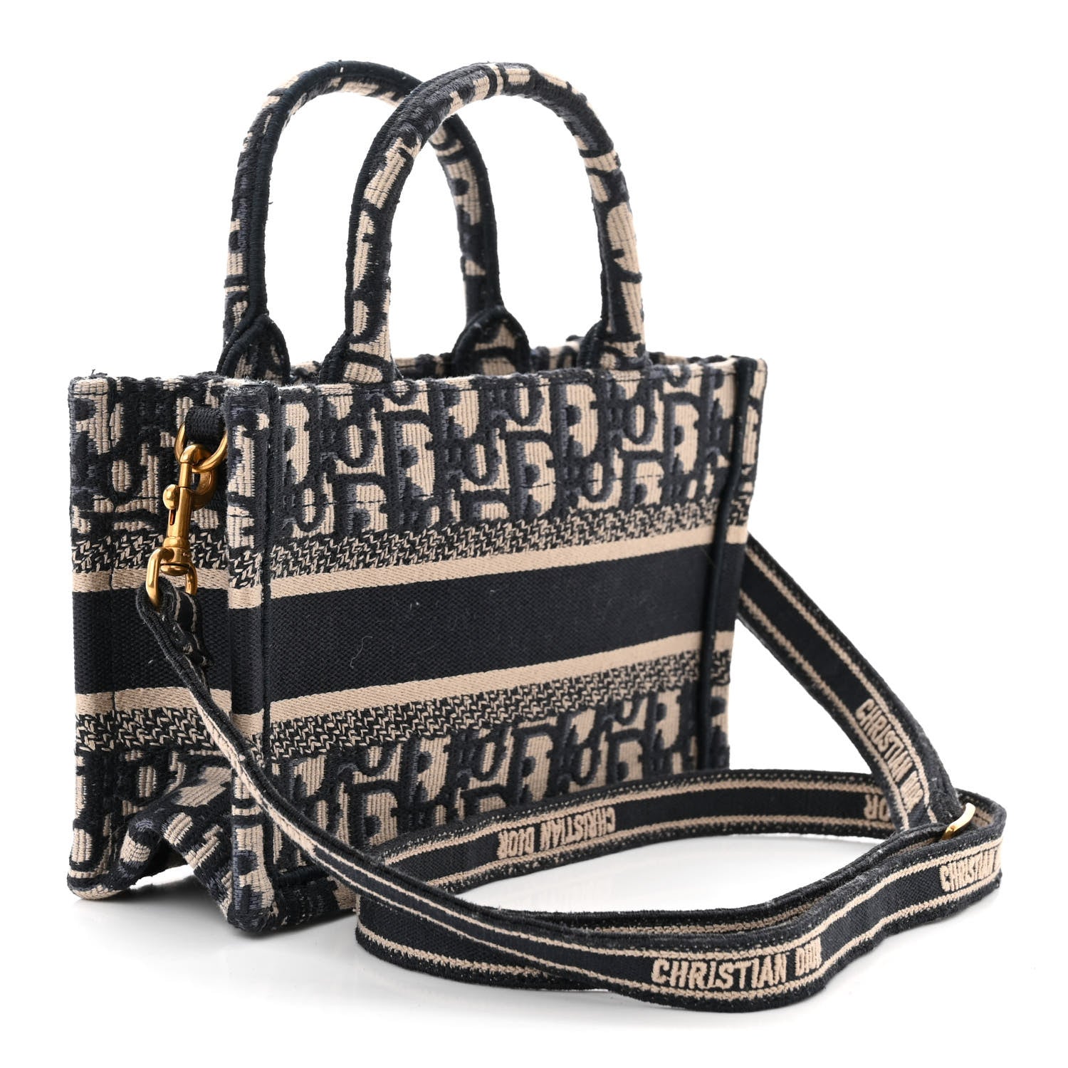 Christian Dior Oblique Mini Book Tote With Strap Blue Multicolor 3 of 10