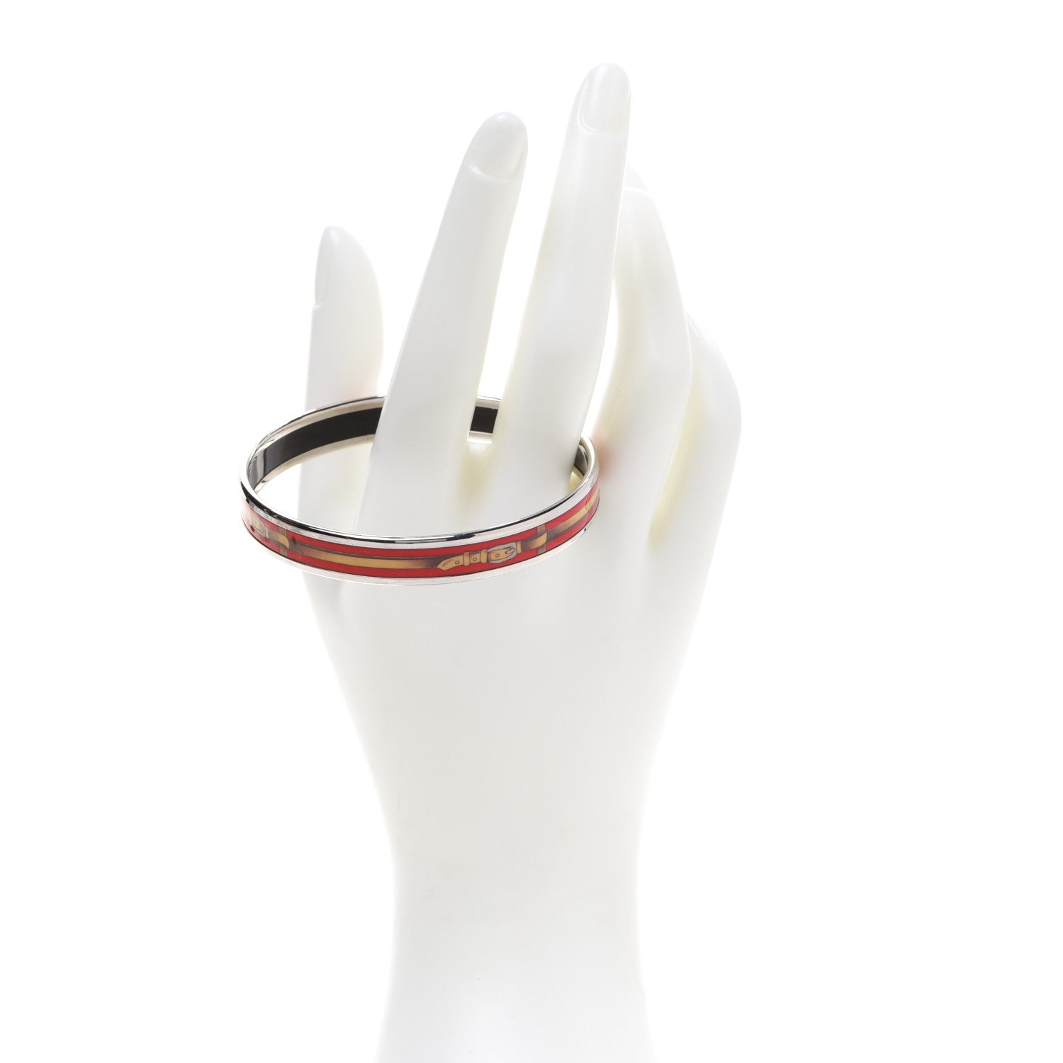 Hermes Enamel Printed Narrow Buckle Bracelet 65 2 of 5