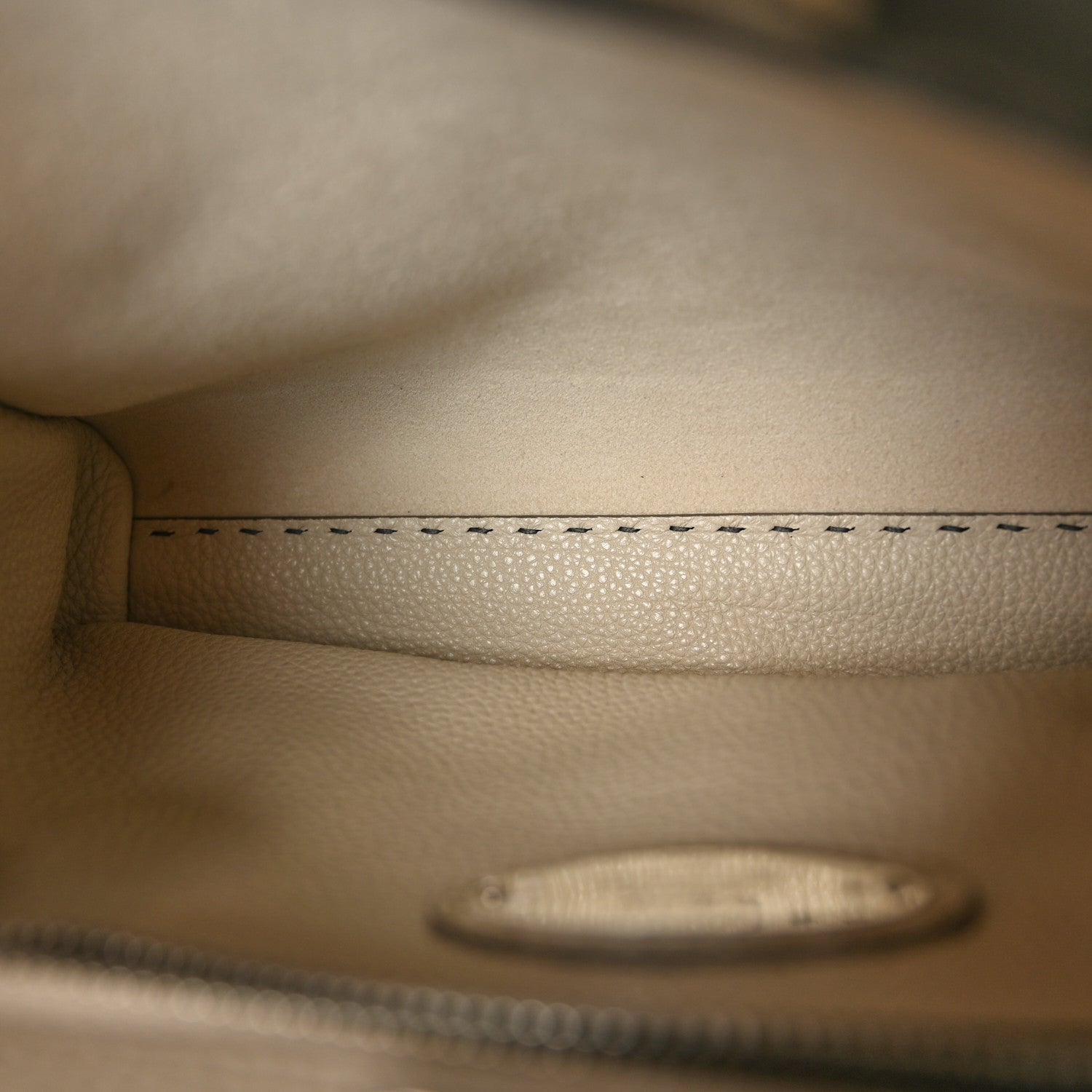 Fendi Cuoio Romano Selleria Bi-Color Medium Peekaboo Iconic Satchel Asfalto Latte 6 of 10