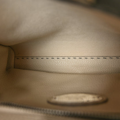 Fendi Cuoio Romano Selleria Bi-Color Medium Peekaboo Iconic Satchel Asfalto Latte 6 of 10