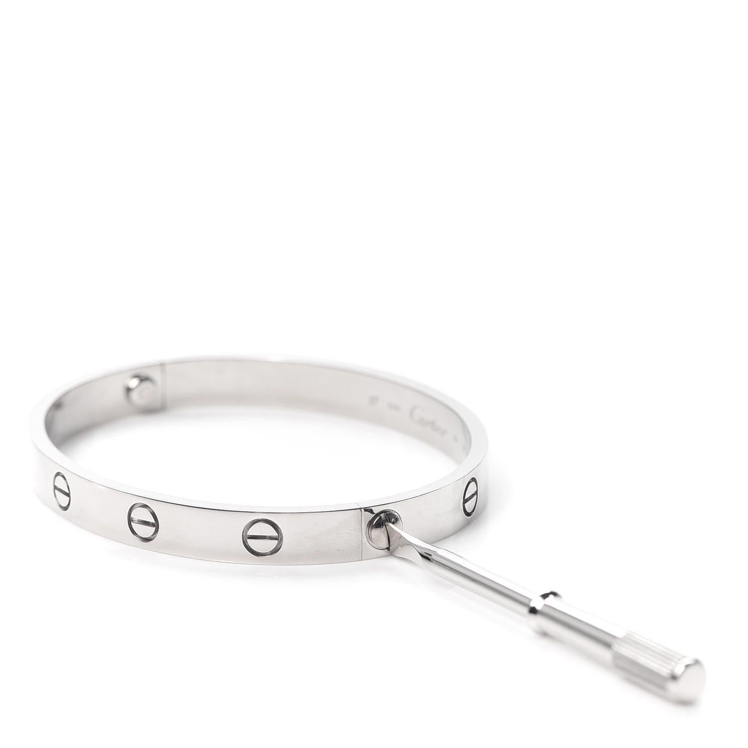 Cartier 18K White Gold LOVE Bracelet 17 5 of 6