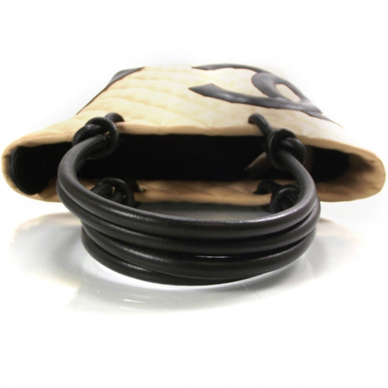 Chanel Calfskin Quilted Medium Cambon Tote Beige Black 7 of 11