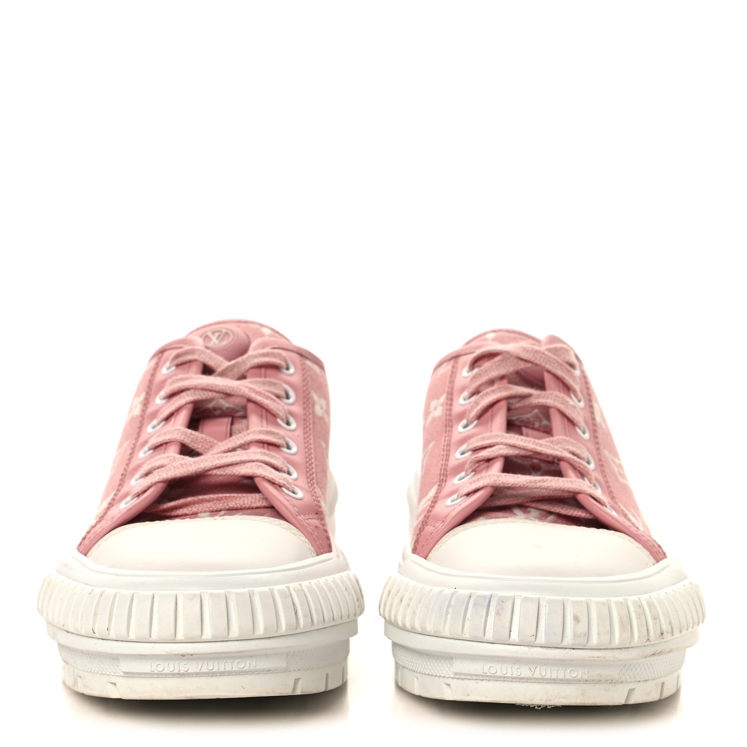Louis Vuitton Denim Monogram Squad Sneakers 38.5 Pink 3 of 8