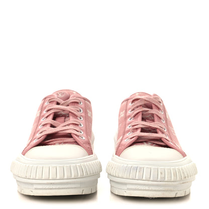 Louis Vuitton Denim Monogram Squad Sneakers 38.5 Pink 3 of 8