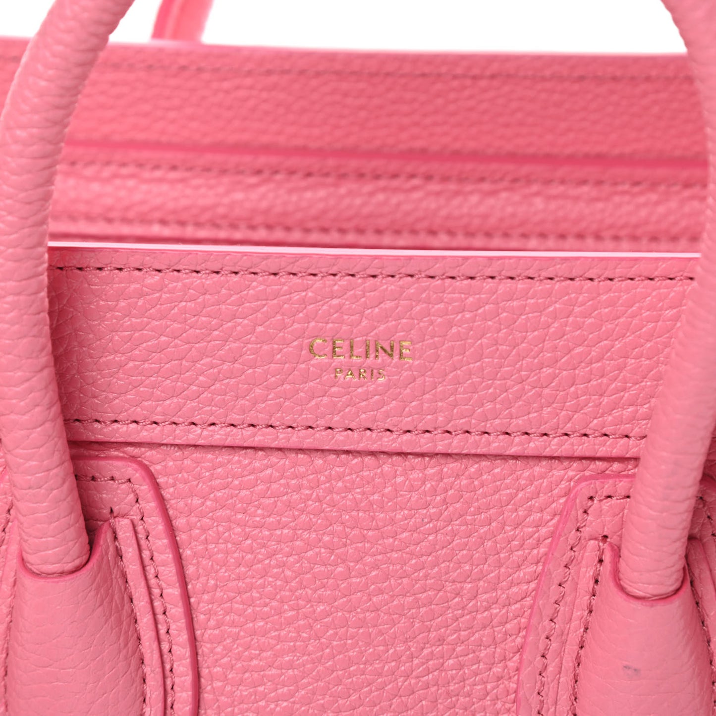Drummed Calfskin Nano Luggage Flamingo